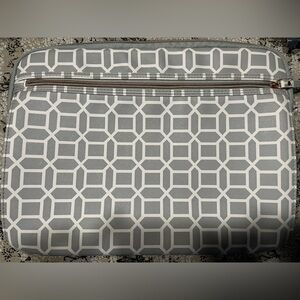 Studio C Gray and White Laptop Bag with Gold Accents